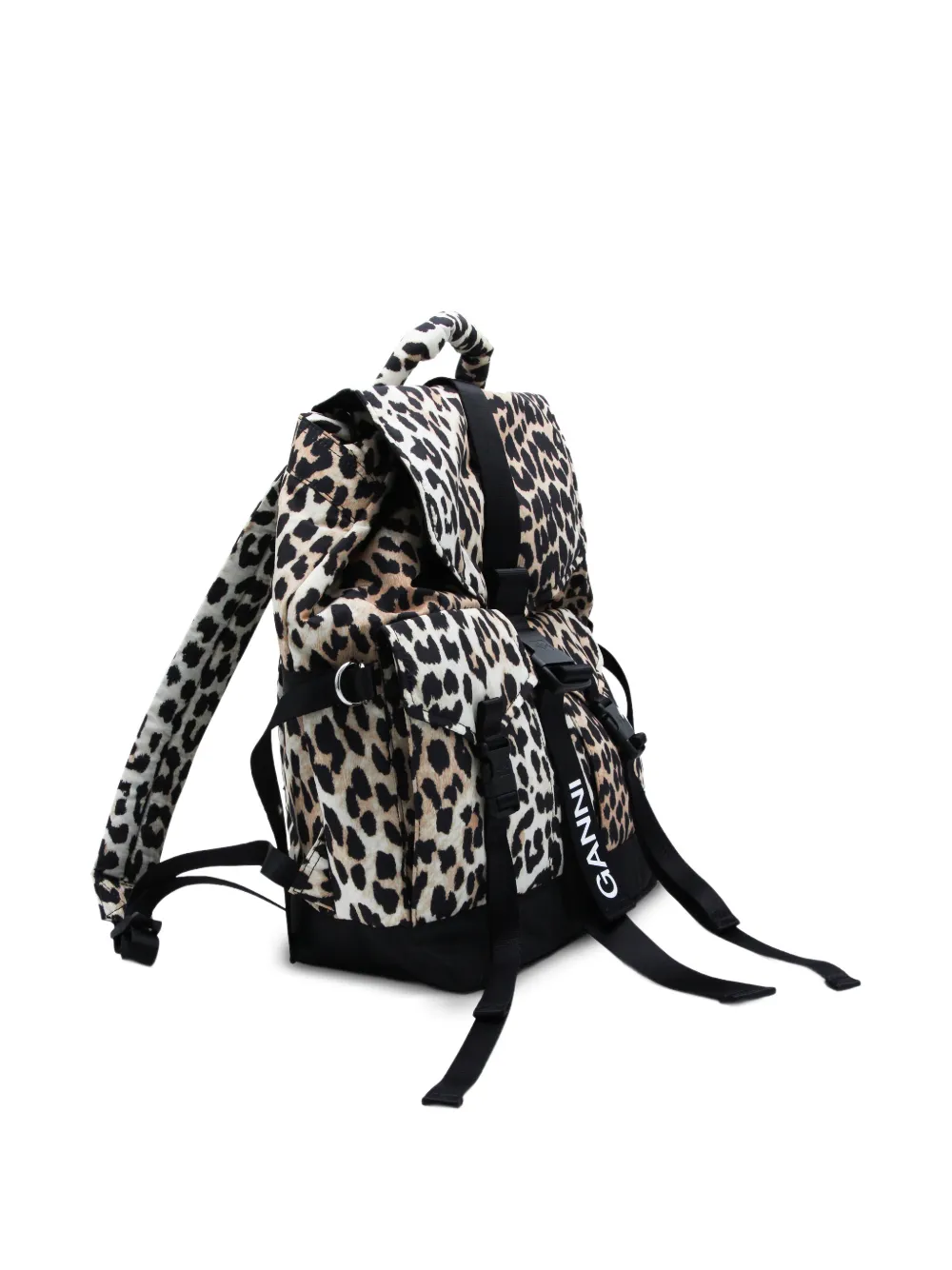  Ganni Leopard-print Backpack - Brown 
