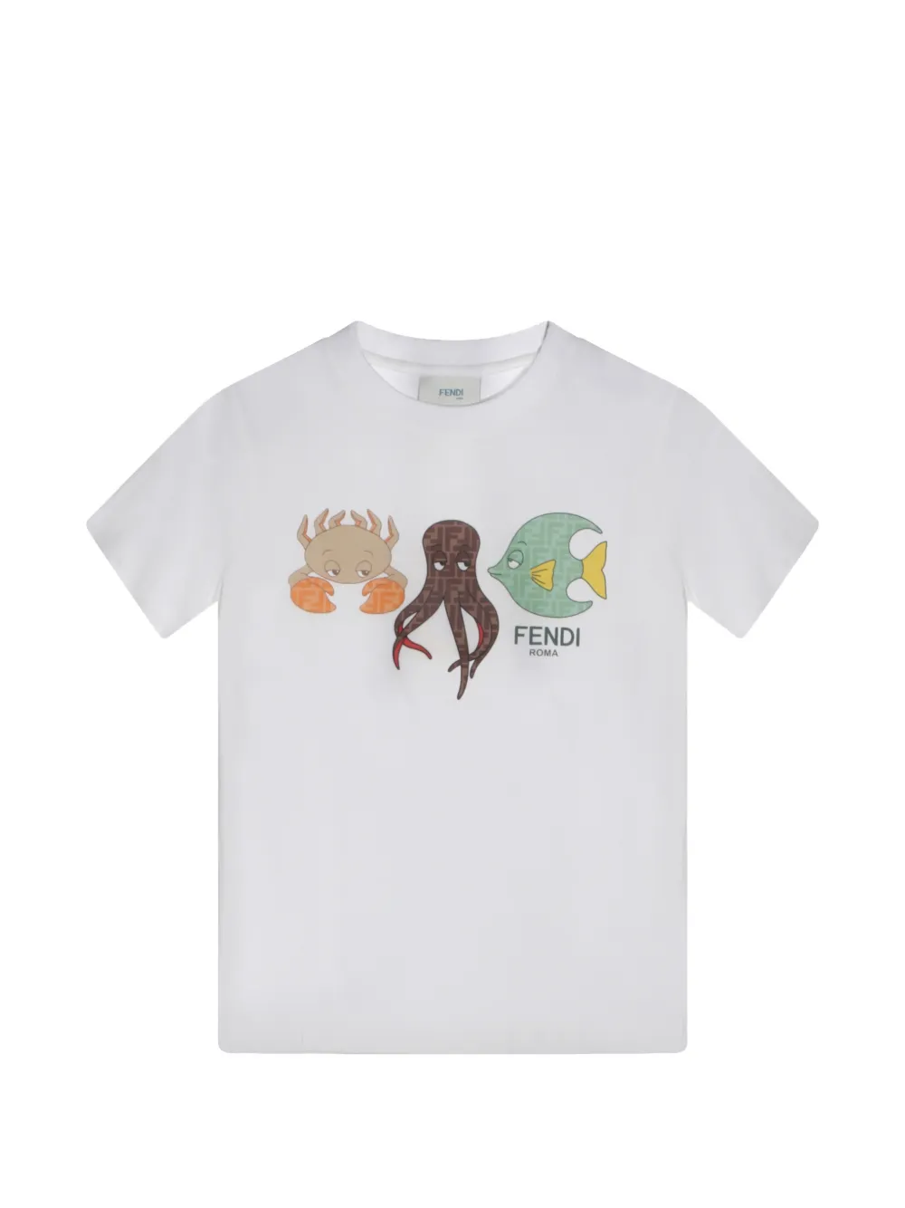 Fendi Kids printed short-sleeves T-shirt - Bianco