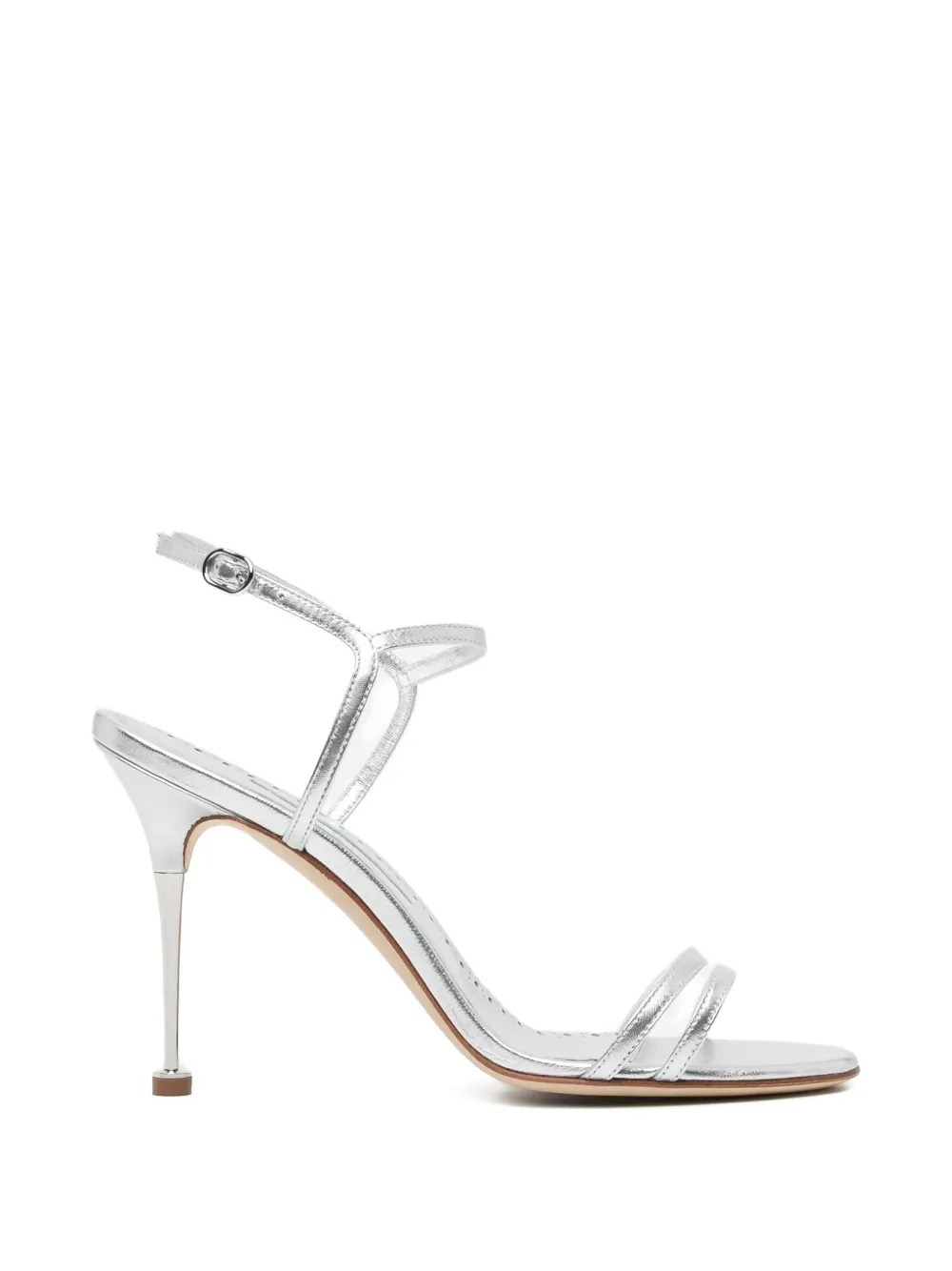 Manolo Blahnik Leren sandalen Zilver