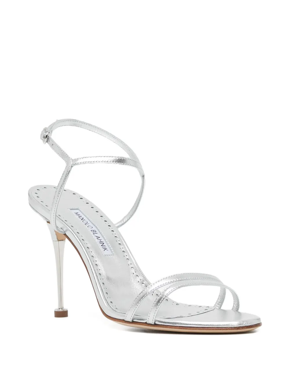 Manolo Blahnik Leren sandalen Zilver