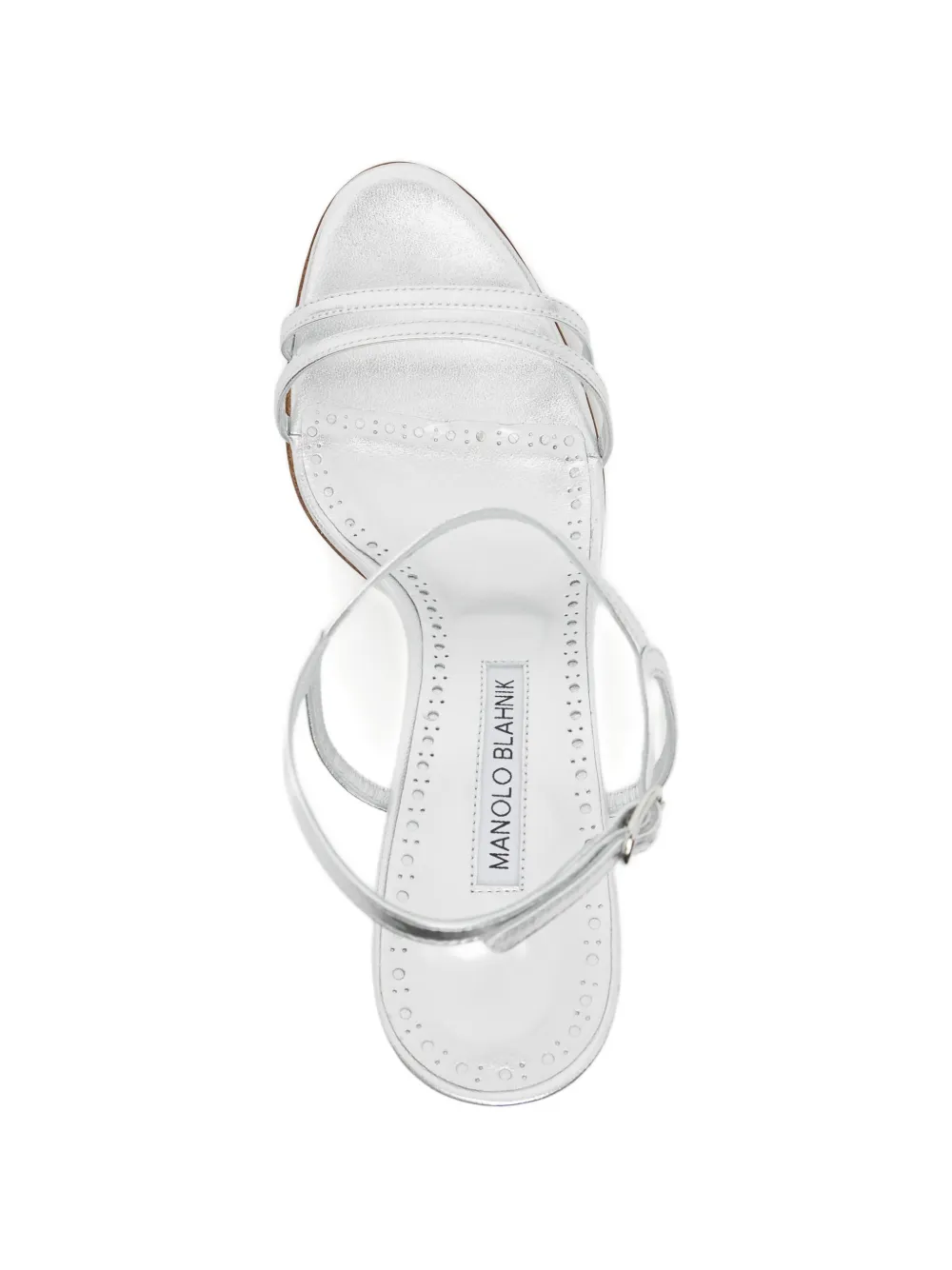 Manolo Blahnik Leren sandalen Zilver
