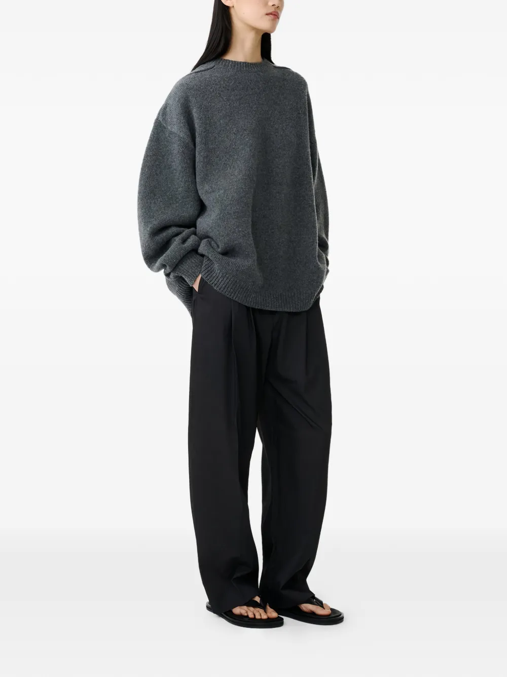  Studio Nicholson Hemyl Crew-neck Sweater - Grey 