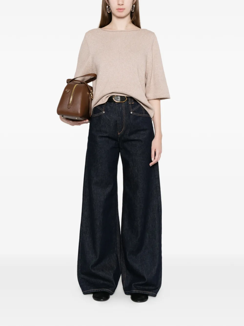  Allude Boat-neck Top - Neutrals 