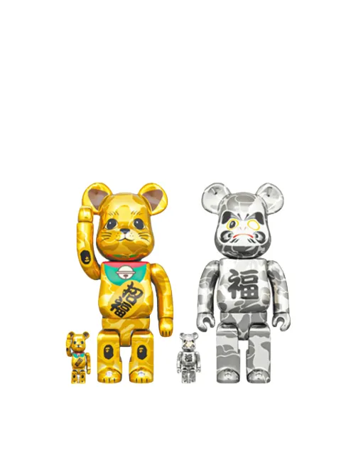 MEDICOM TOY x BAPE Maneki Neko & Daruma figures (set of four )