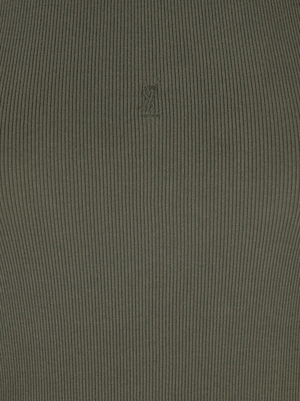 Saint Laurent Cassandre geribbelde katoenen jersey tanktop Groen