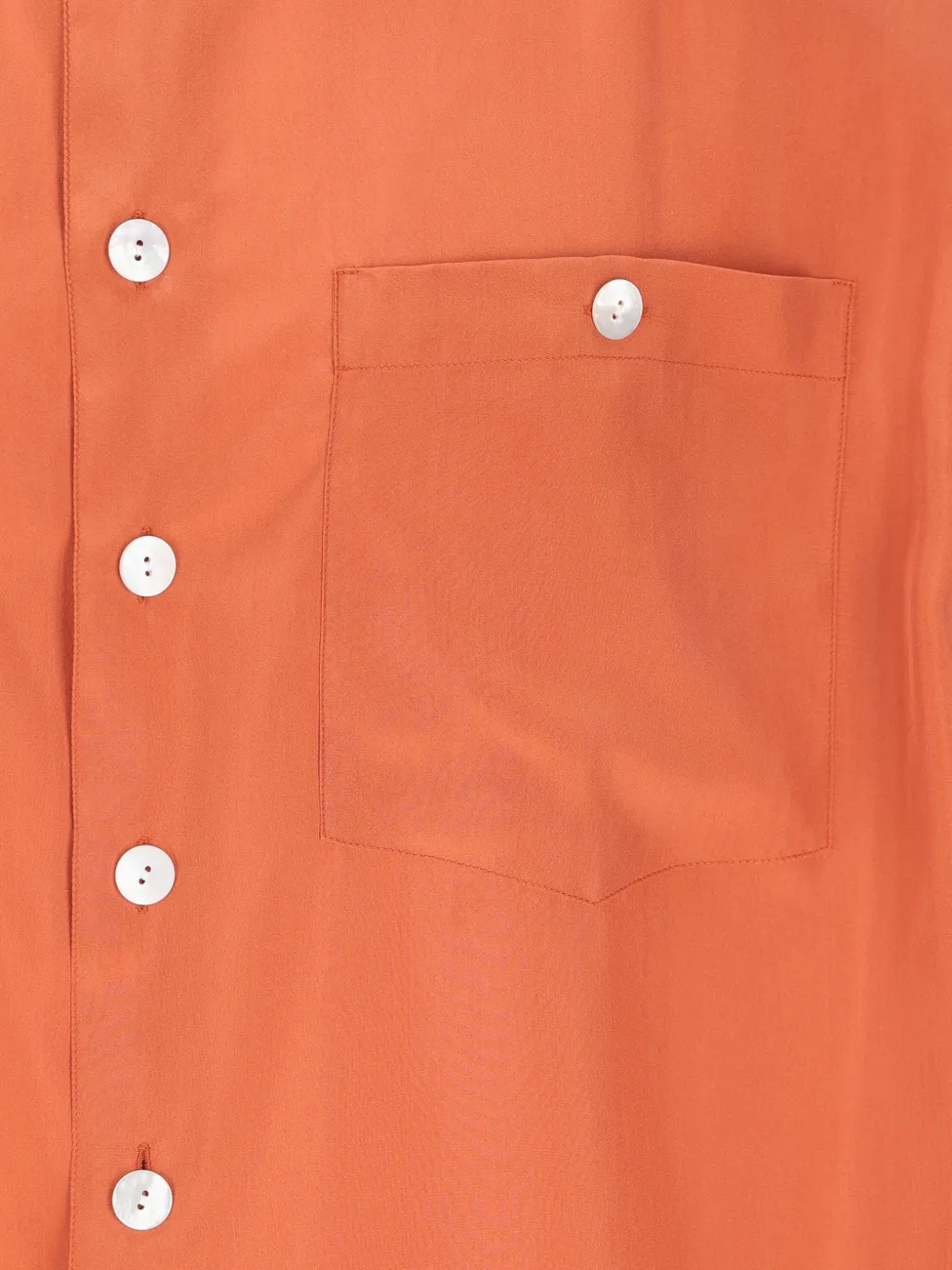  Saint Laurent Button Pocket Silk Shirt - Orange 