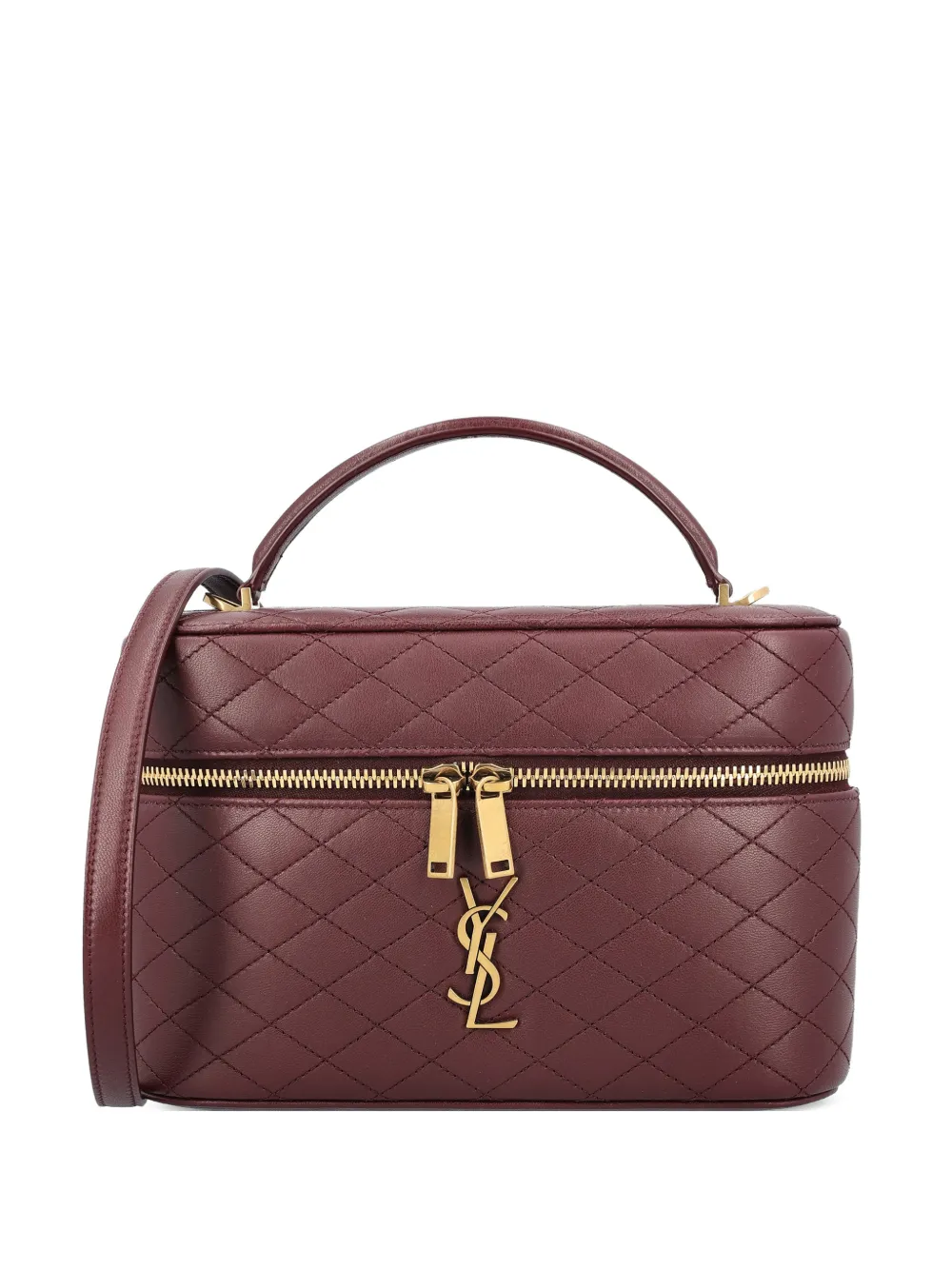 Saint Laurent Große Gaby Kosmetiktasche aus Lammleder - Rot