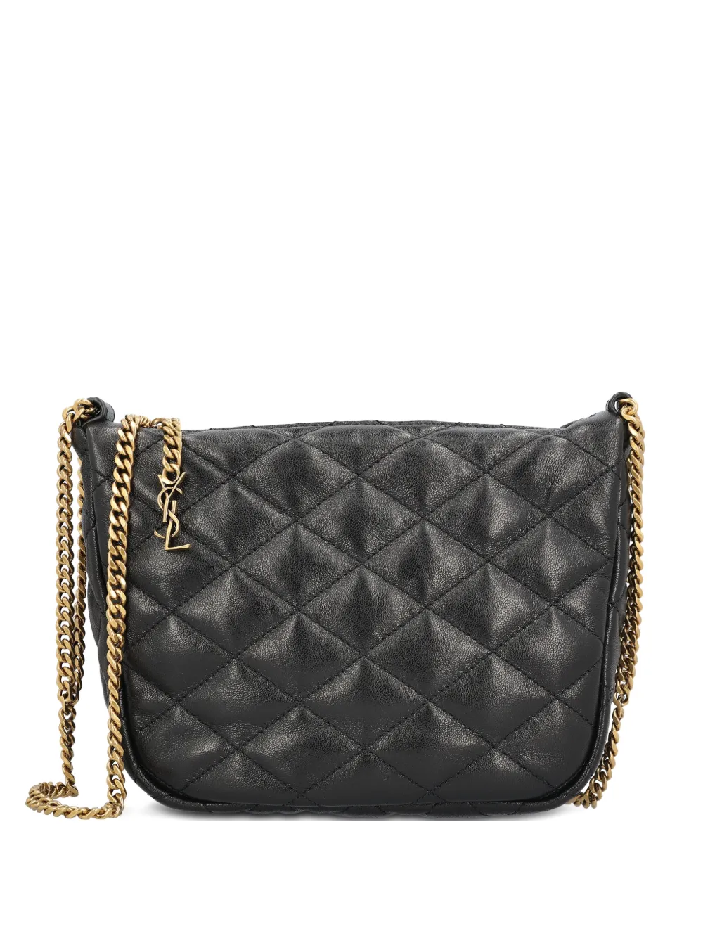 Saint Laurent quilted chain leather bag - Black