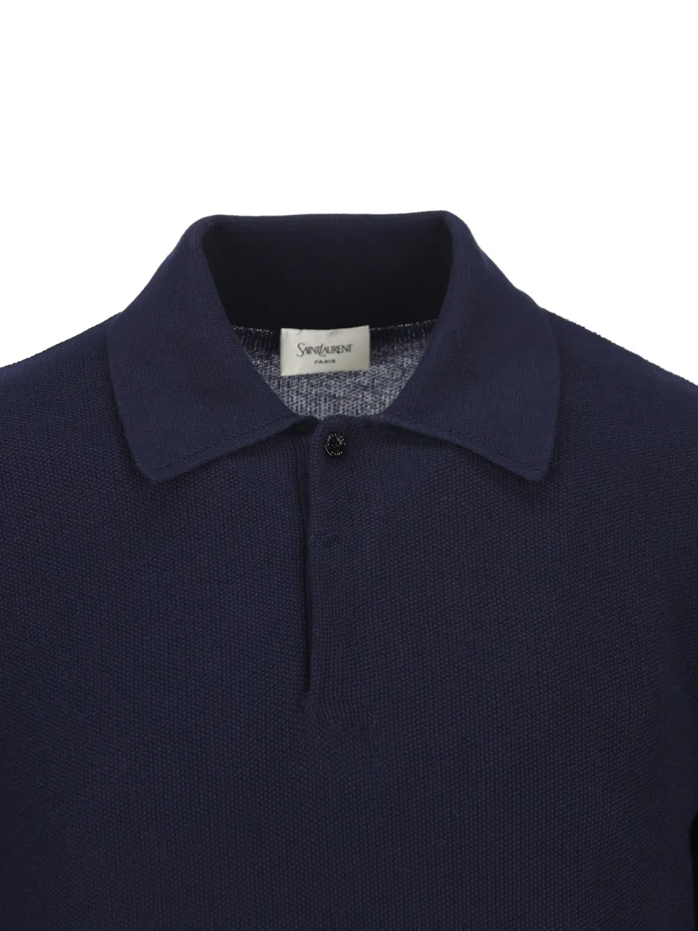 Saint Laurent Geribbeld poloshirt Blauw