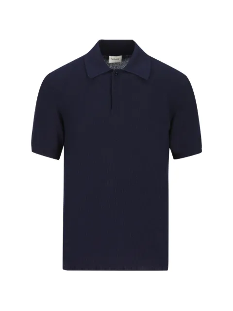 Saint Laurent ribbed polo T-shirt
