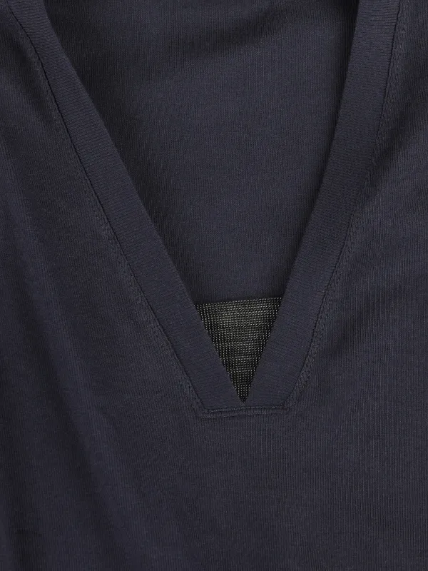 Brunello Cucinelli Vネック トップ | ブルー | FARFETCH JP