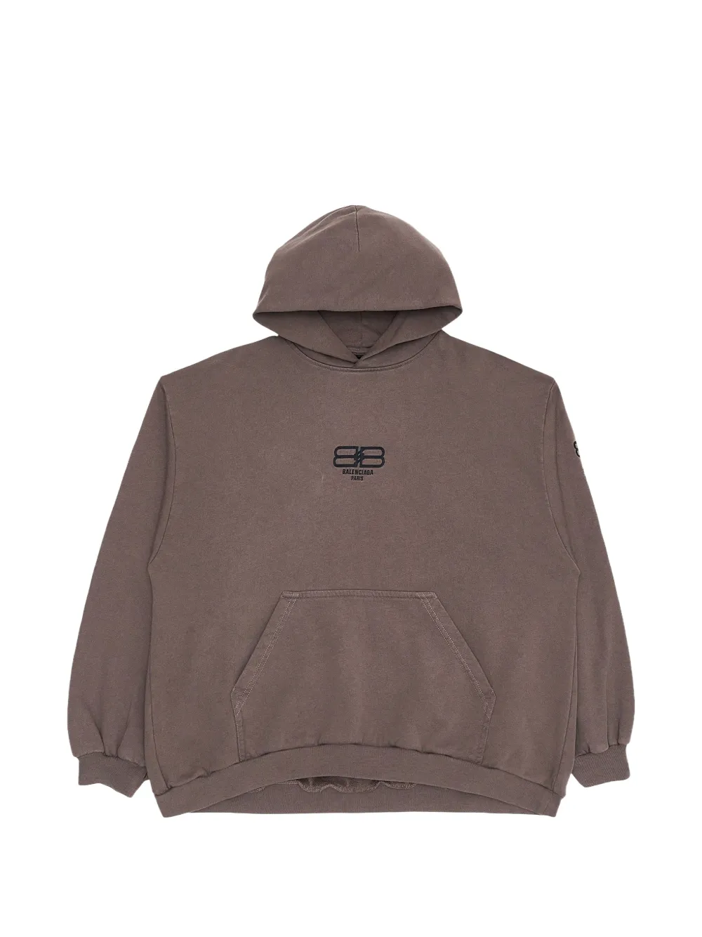 Balenciaga embroidered oversized hoodie - Marrone