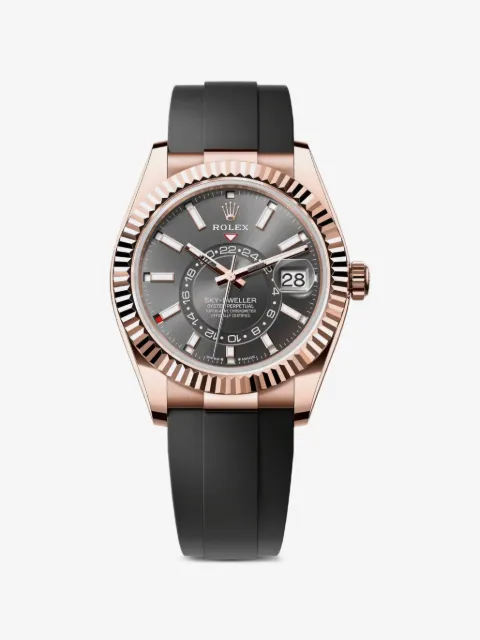 Rolex 2023 Sky-Dweller rose gold rhodium dial 42mm watch