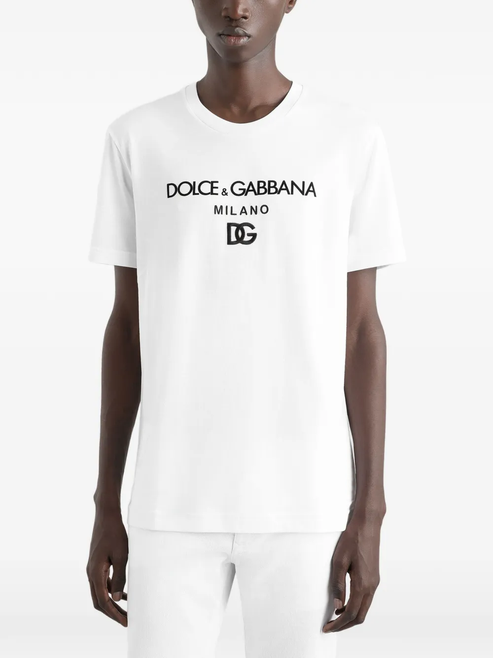 Dolce & Gabbana T-shirt met geborduurd logo Wit