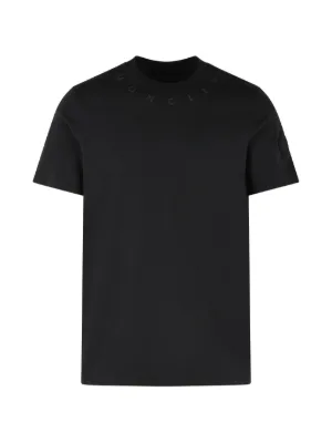 Moncler Camiseta De Algodão Com Logo Flocado | Preto | FARFETCH BR