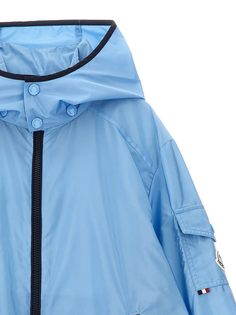 Moncler Enfant Banu jack met afneembare capuchon Blauw