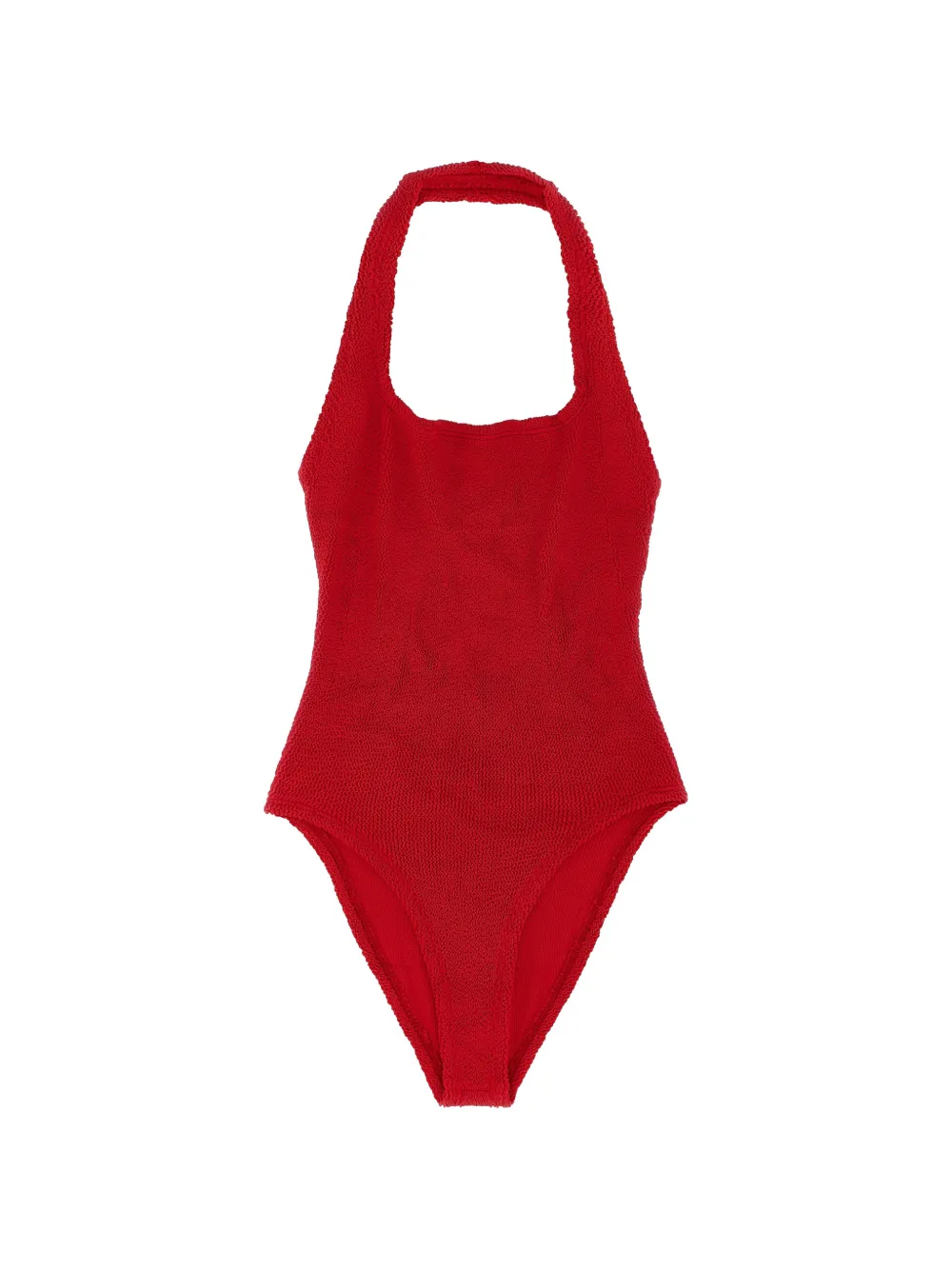 Hunza G American crinkle neckline sandy swimsuit - Rosso