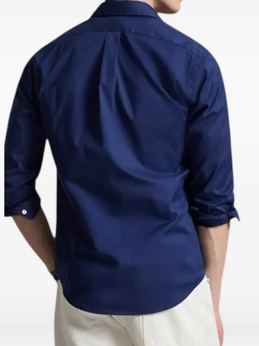 Polo Ralph Lauren Featherweight katoenen button-down overhemd met geborduurd logo Blauw