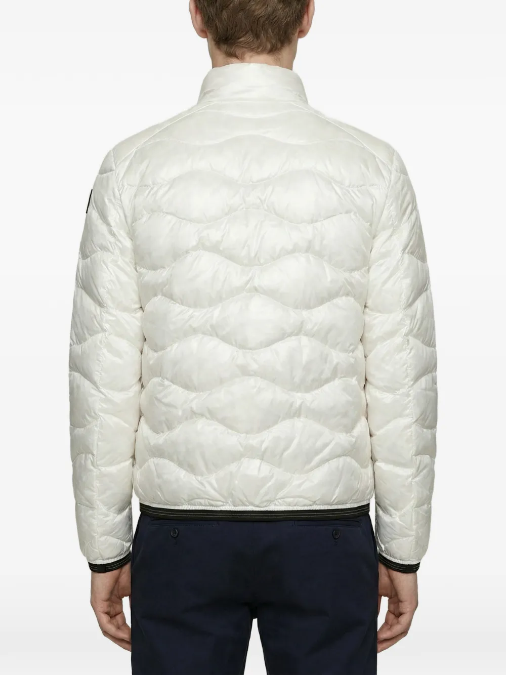 Blauer Gewatteerd jack met rits Wit