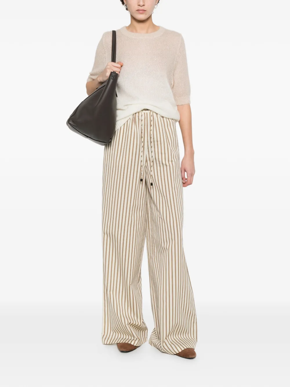 Fabiana Filippi Top met korte mouwen Beige