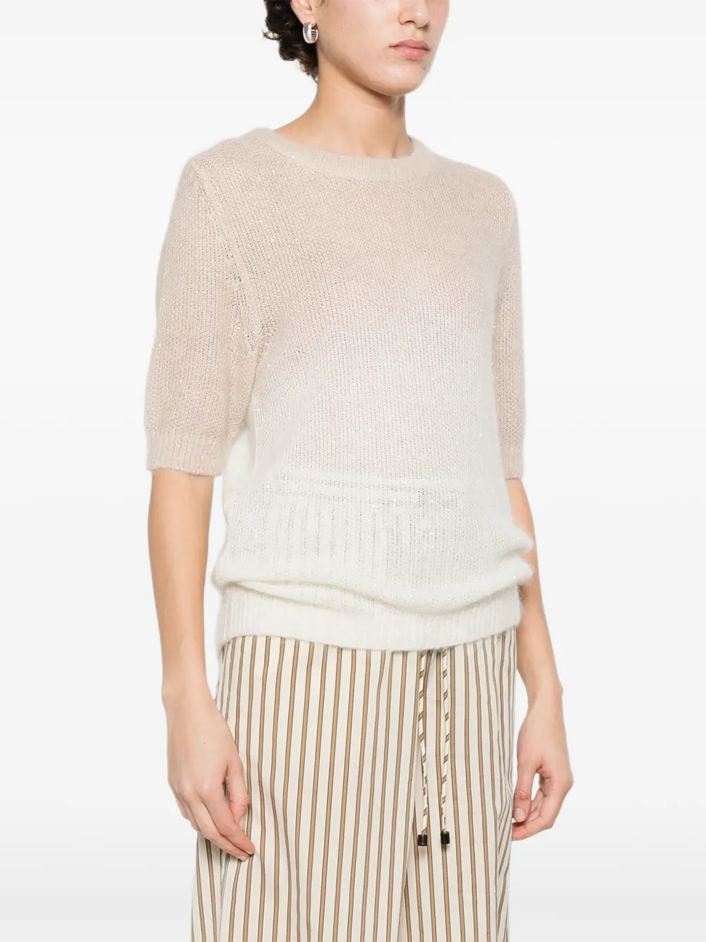 Fabiana Filippi Top met korte mouwen Beige