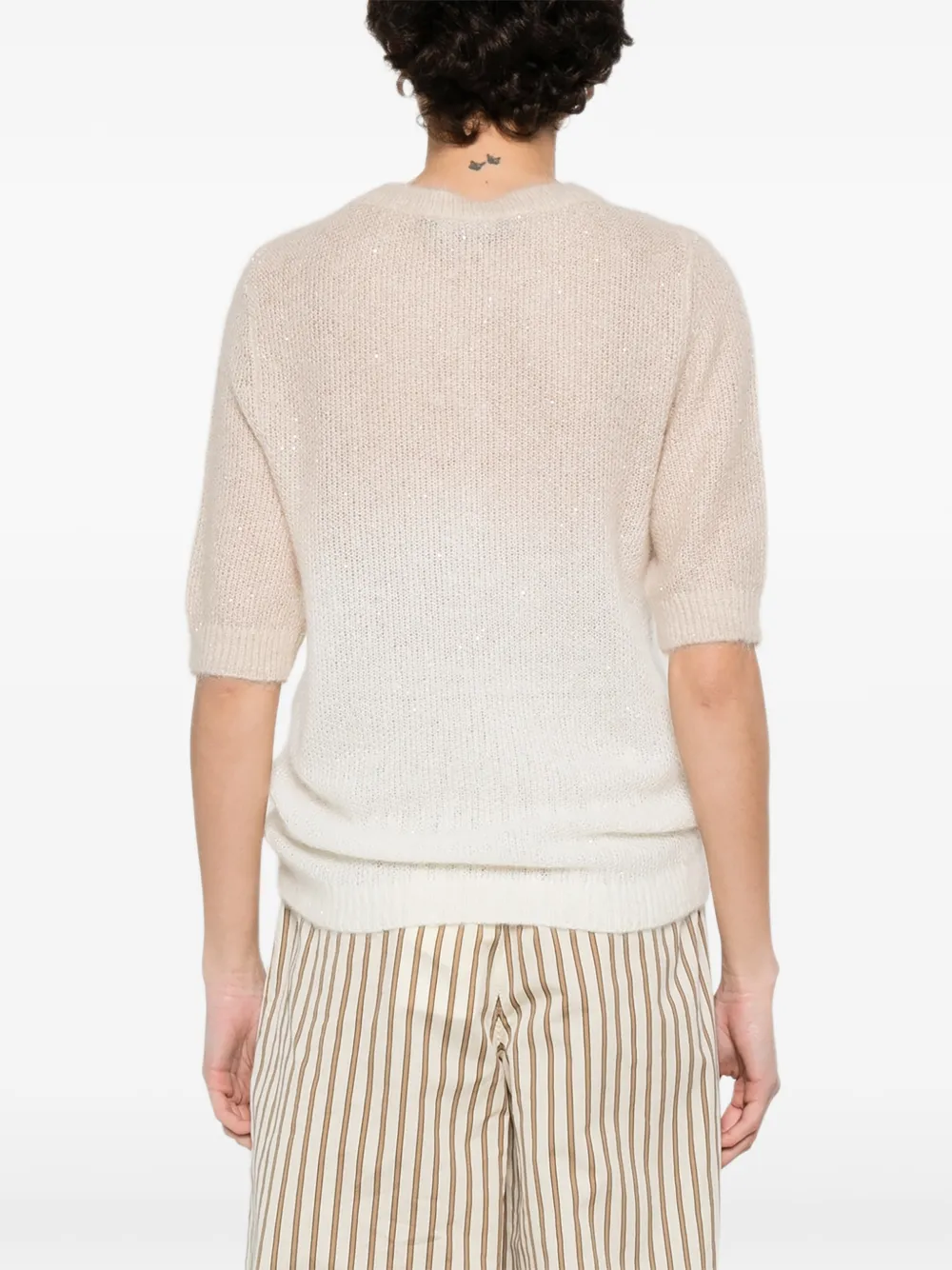 Fabiana Filippi Top met korte mouwen Beige