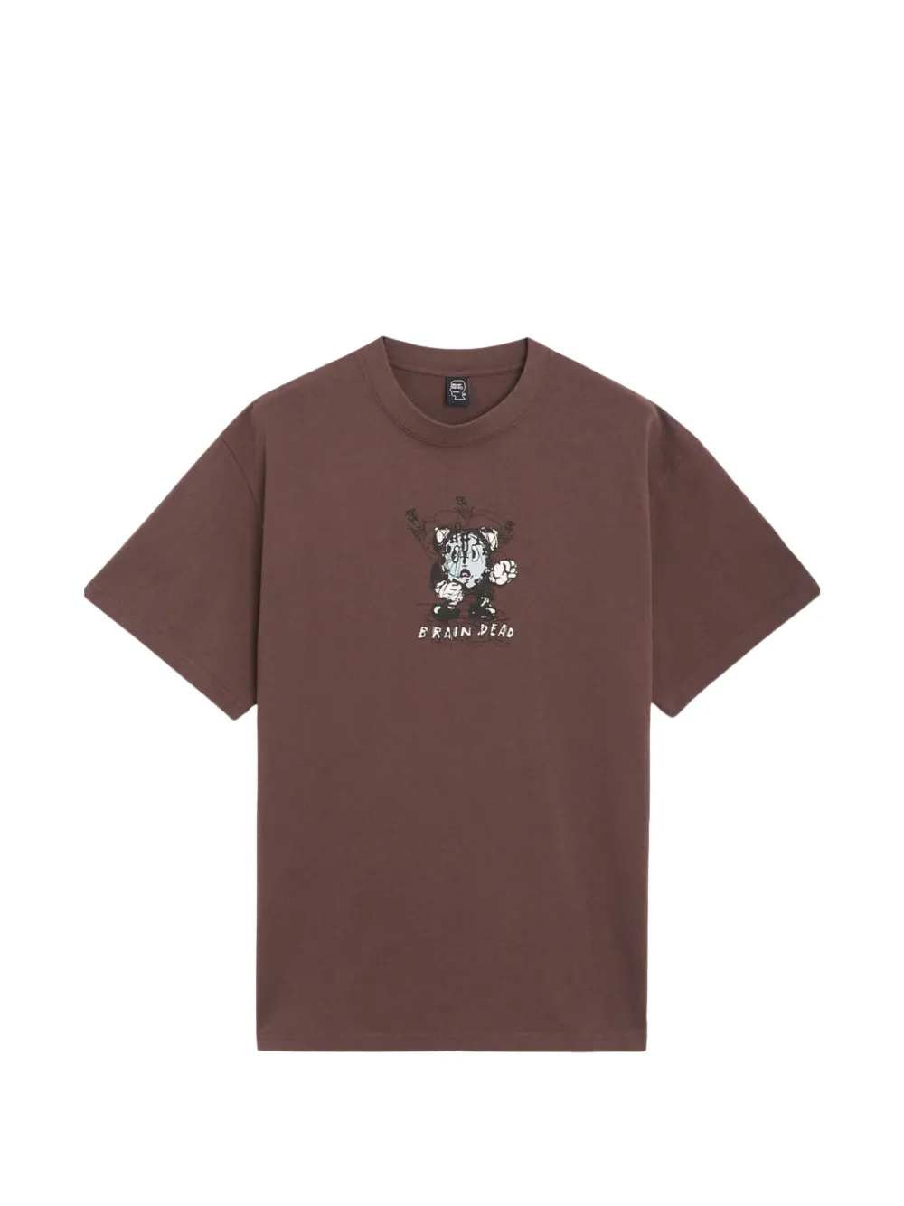 Brain Dead Time Is Nigh graphic-print t-shirt - Marrone