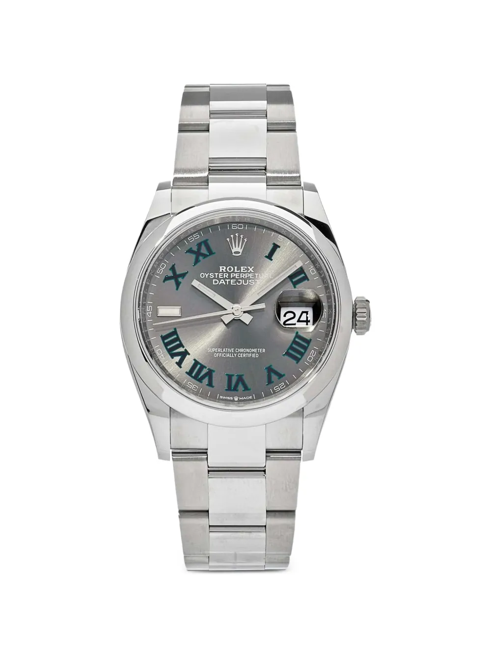 Rolex 2022 Datejust stainless steel oyster 36mm watch - Grigio