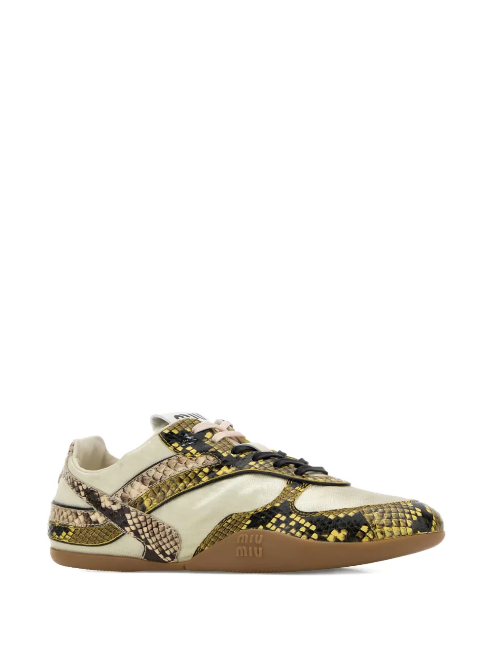 Miu Leren sneakers Beige