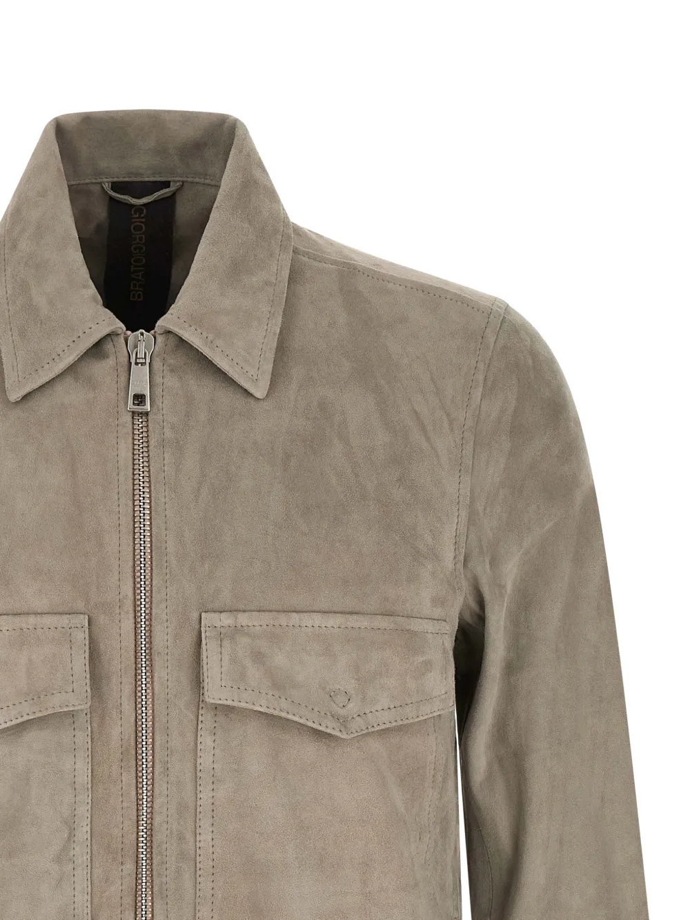  Giorgio Brato Pointed-collar Suede Jacket - Neutrals 