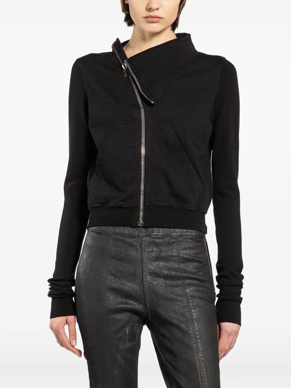 Rick Owens DRKSHDW asymmetric zip mountain sweater - Nero