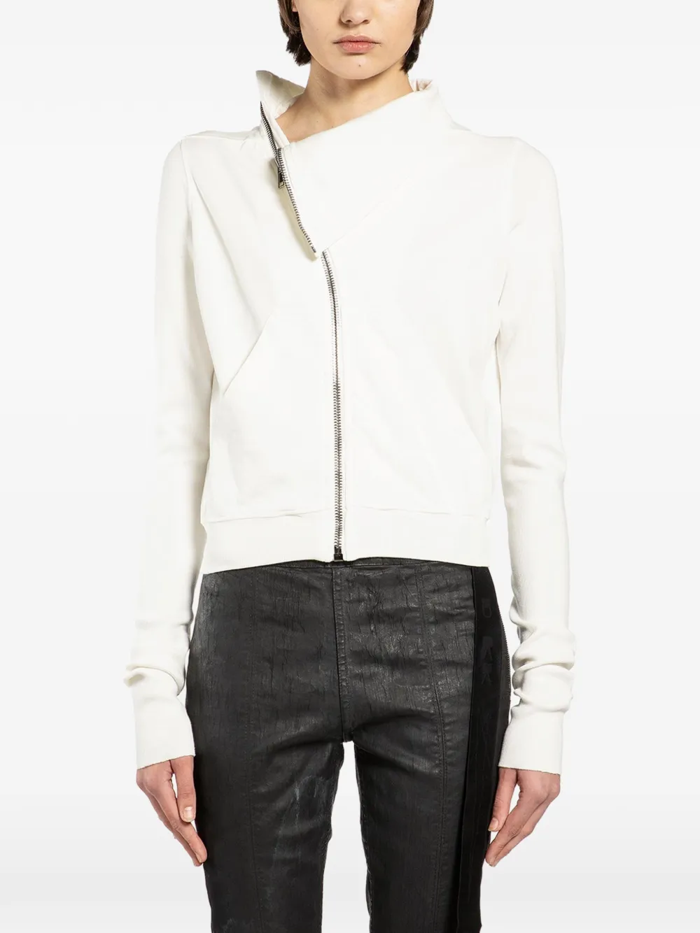 Rick Owens DRKSHDW mountain zip sweater - Bianco