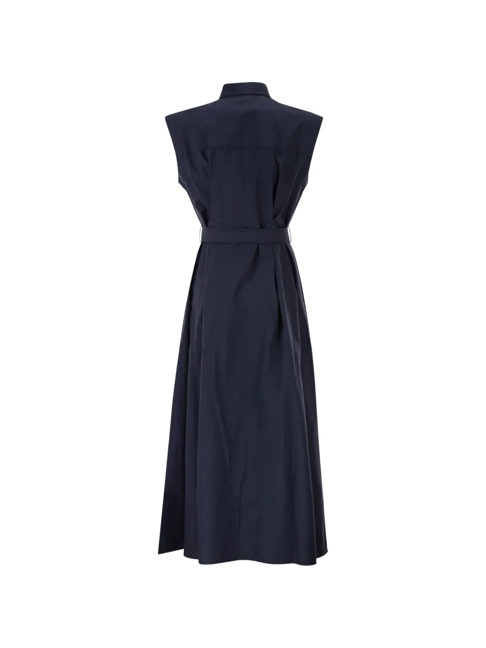  Brunello Cucinelli Sleeveless Belted Maxi Dress - Blue 