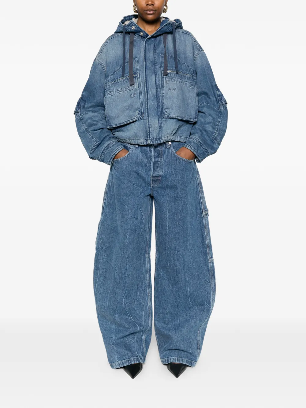  Alexander Wang Hooded Denim Jacket - Blue 