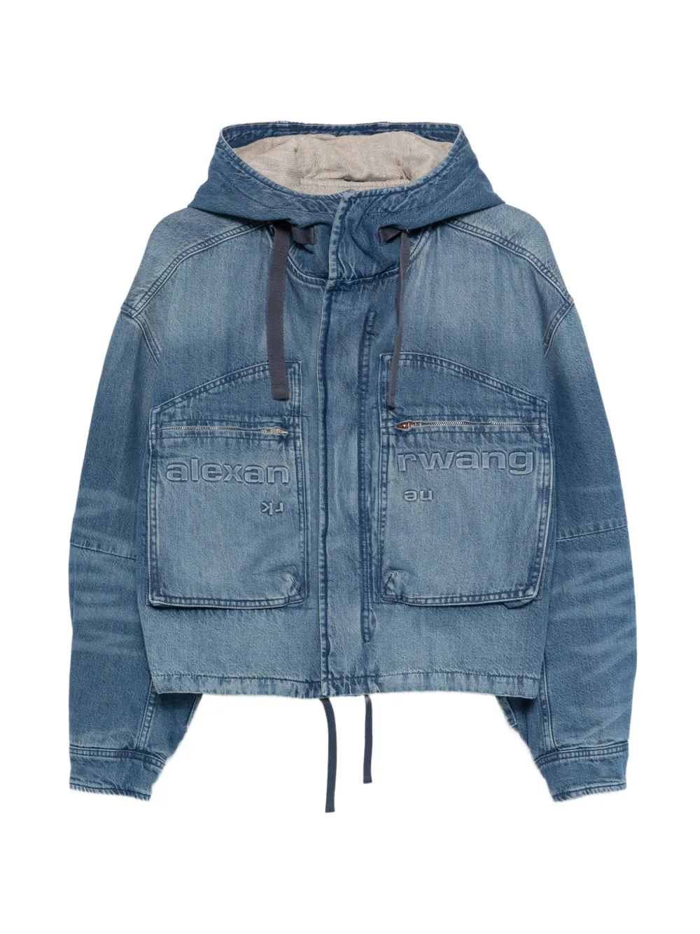 Alexander Wang hooded denim jacket - Blu