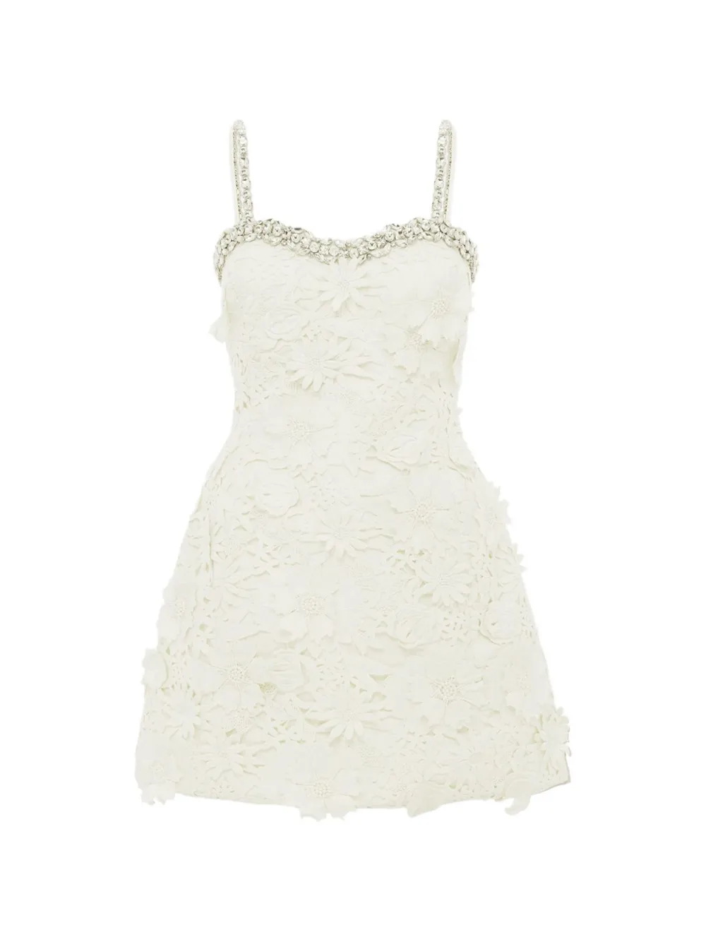 Leo Lin Sophia floral embellished mini dress - White