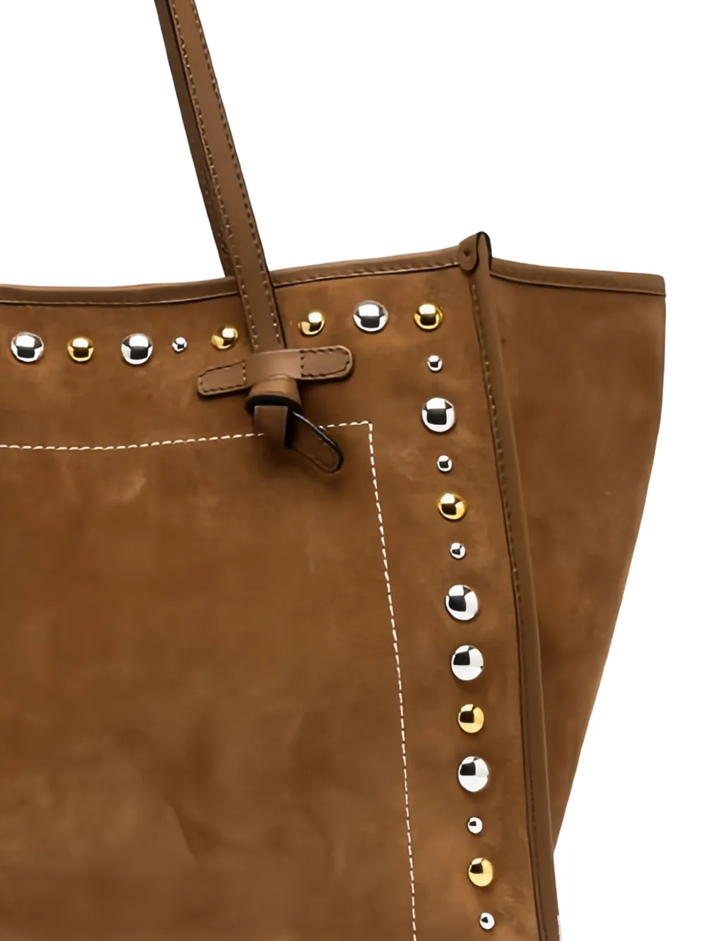  Marcella Club Studded Tote Bag - Brown 