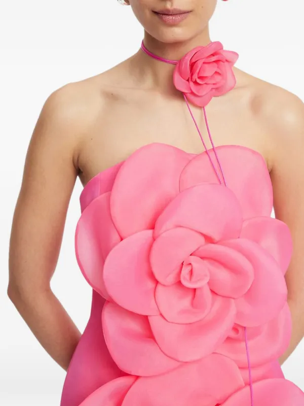 Leo Lin Floret Flower Mini Dress | Pink | FARFETCH KW