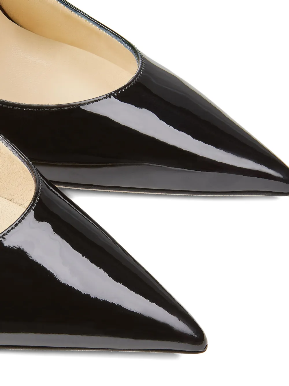 Jimmy Choo Muiltjes met kristallen bandje en puntige neus Zwart