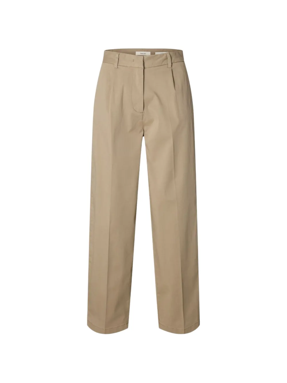 Selected Pleated Tailored Trousers In Nude