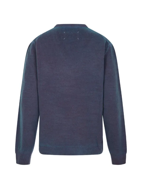 Maison Margiela Vネックニット ブルー Maison Margiela Vネック セーター | ブルー | FARFETCH JP