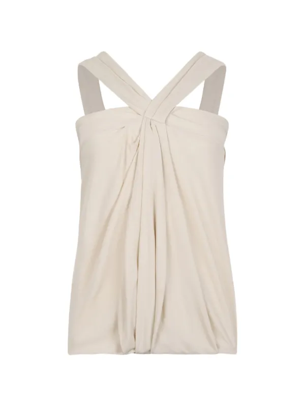 Isabel Marant Crossover-strap Top in Neutrals