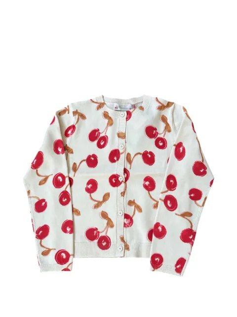 Bonpoint cherry-print button cardigan