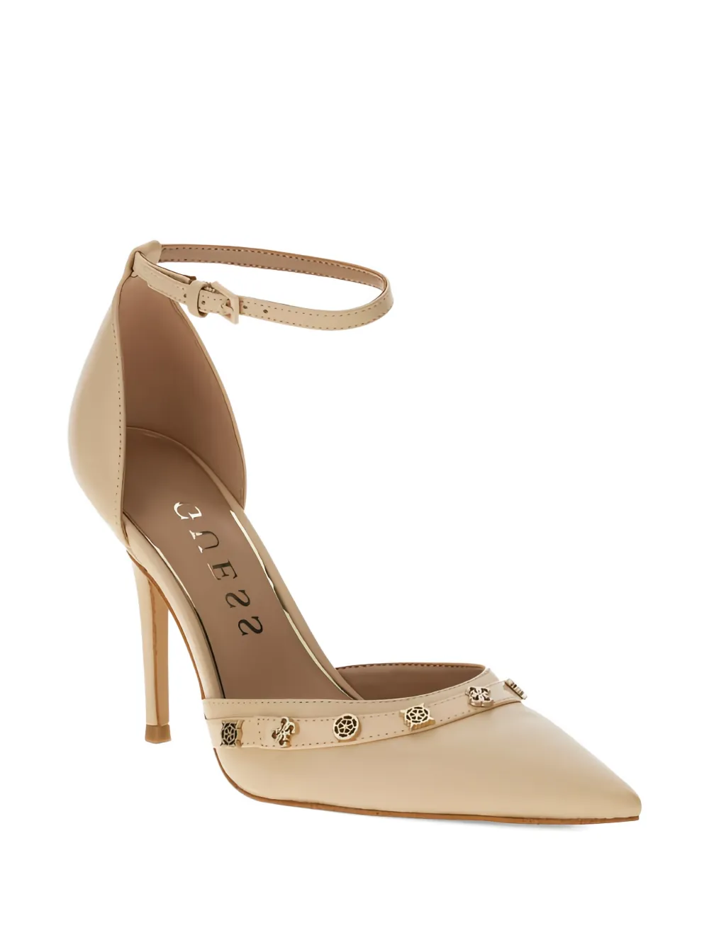 GUESS USA Nanae 4G Peony sandalen met hak Beige