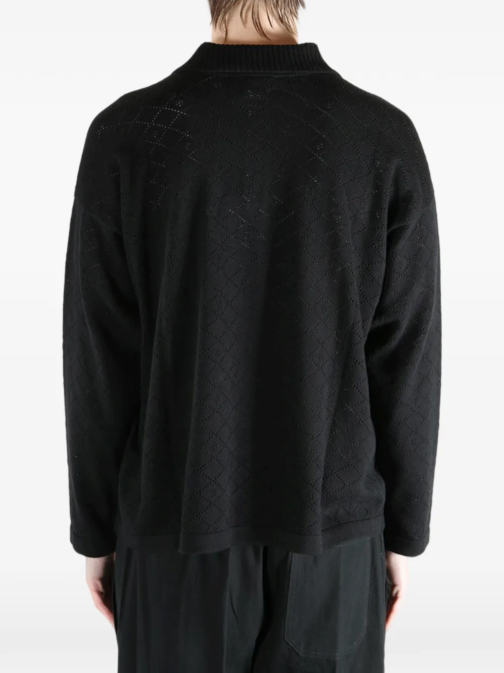 Anisette open-knited polo shirt