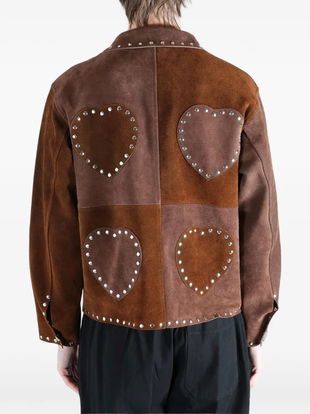 heart-detail studded overshirt