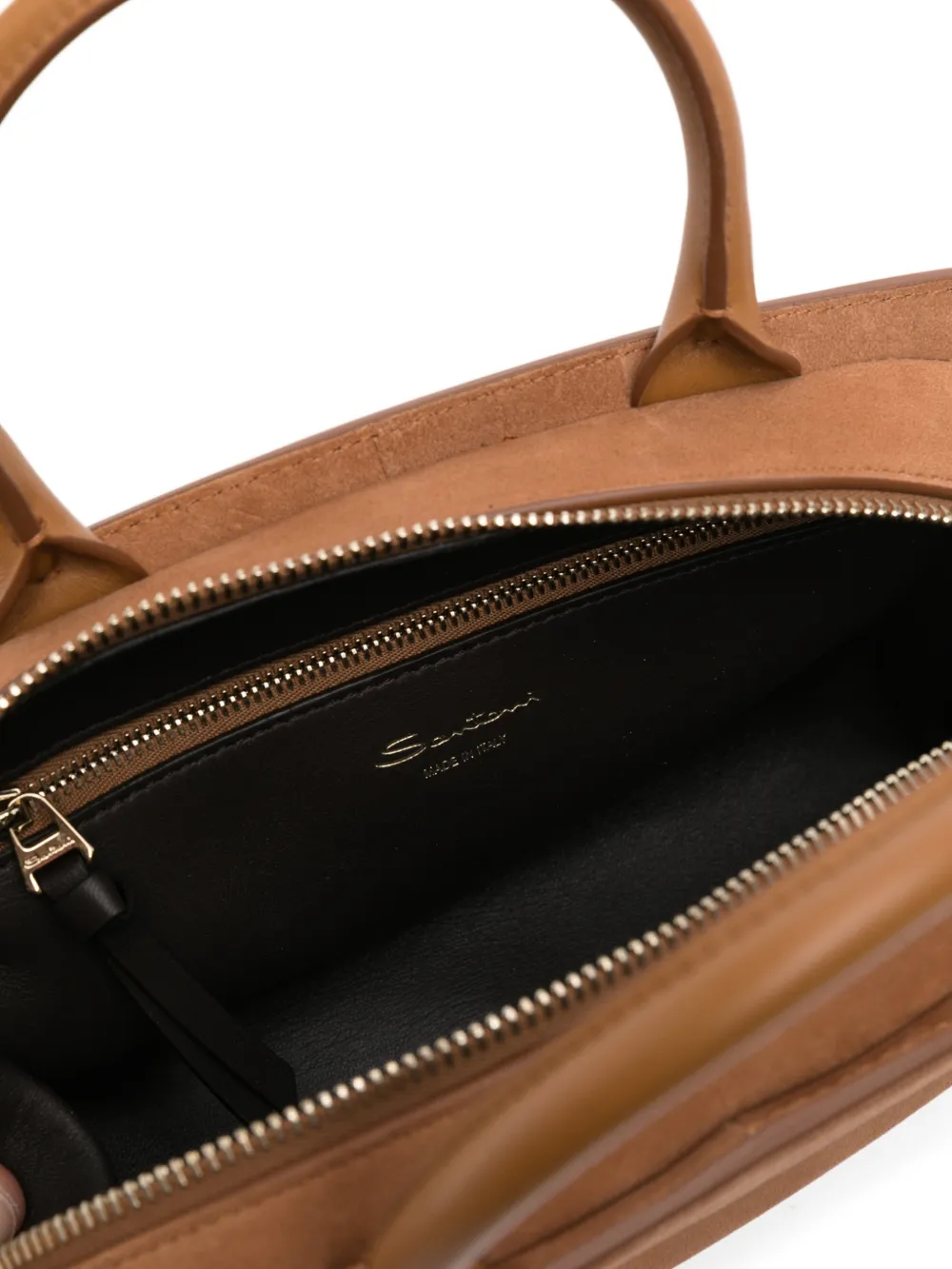 Santoni Didi shopper met gespdetail Bruin