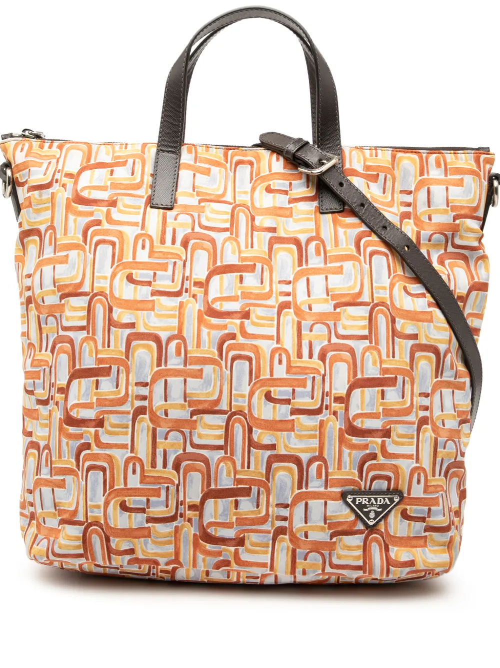 Prada Pre-Owned Borsa a tracolla in tessuto stampato 2013-2025 - Arancione