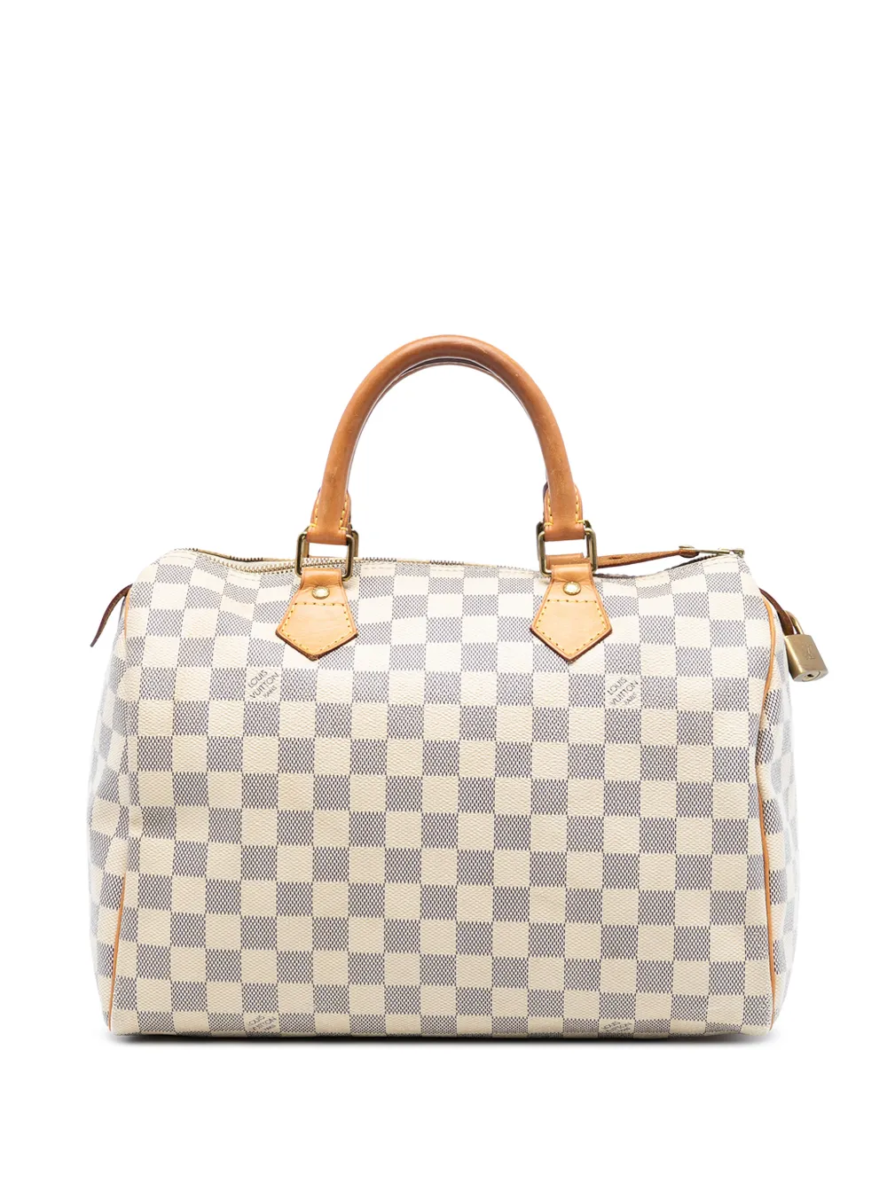 Louis Vuitton Pre-Owned Borsa Speedy 30 Boston in tela Damier Azur 2011 - Bianco