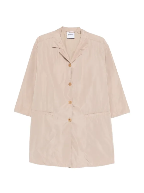 ASPESI Button Front Coat in Neutrals
